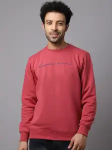 Rodamo Men Pink Printed Sweatshirt