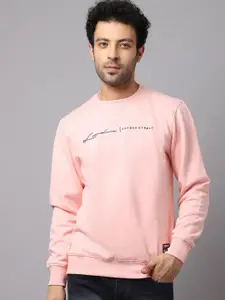 Rodamo Men Peach-Coloured Solid Sweatshirt