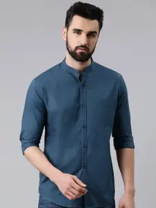 Kryptic Men Blue Smart Cotton Casual Shirt