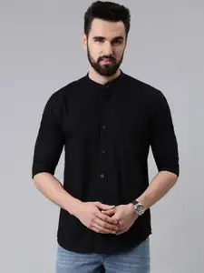 Kryptic Men Black Smart Cotton Casual Shirt
