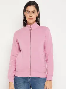 Madame Women Pink Solid Sweatshirt