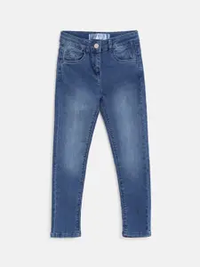 TALES & STORIES Girls Blue Slim Fit Light Fade Stretchable Denim Jeans