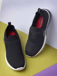Action Men Black Mesh Running Non-Marking Slip-On Shoes