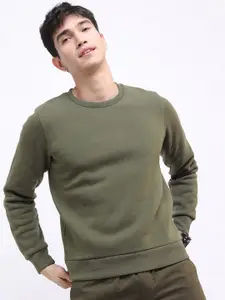 HIGHLANDER Men Olive Green Sweatshirt