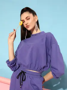 STREET 9 Women Purple Cotton Sweatshirt