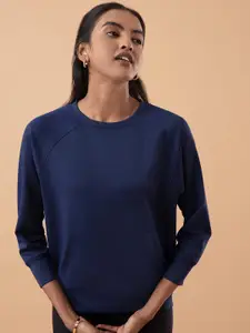 Nykd Women Navy Blue Solid Sweatshirt