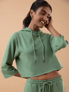 Nykd Women Green Solid Sweatshirt