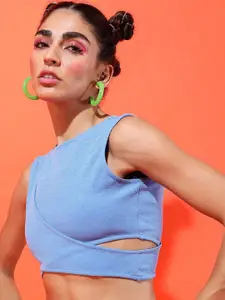 Tokyo Talkies Blue Solid Top