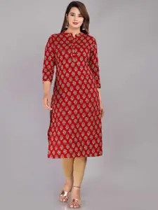 ROOPWATI FASHION Women Maroon & Grey Floral Printed Floral Kurta
