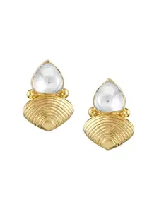 ZILVER  925 Sterling Silver Gold-Plated Contemporary Studs Earrings