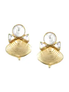 ZILVER 925 Sterling Silver Gold-Plated Classic Studs Earrings