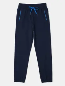Jockey Boys Navy Blue Regular Fit Solid Cotton Joggers