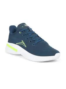 JQR Men Blue Lace Up Mid-Top Mesh Running Sports Shoes
