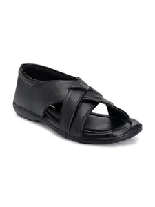 John Karsun Men Black Comfort Sandals