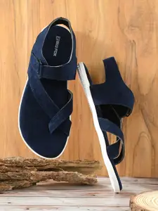Big Fox Men Blue Suede Comfort Sandals