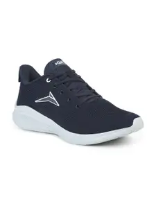 JQR Men SOFT-003 Navy Blue Lace Up Mid-Top Mesh Running Sports Shoes