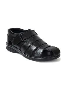 Ajanta Men Black Comfort Sandals