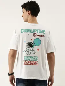 Maniac Men White Printed Cotton T-shirt