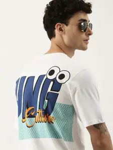 Maniac Men White Typography Printed T-shirt