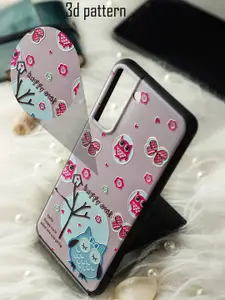 DOOBNOOB Peach Colored Printed Happy Owl Samsung Galaxy S20 Phone Back Case