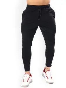 FUAARK Men Black Solid Slim-Fit Track Anti-Odour Pants