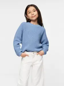 Mango Kids Girls Blue Pullover