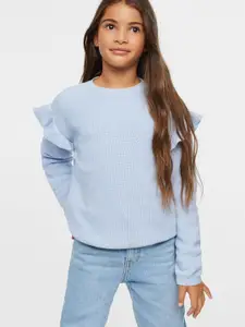 Mango Kids Girls Round Neck Pure Cotton Sustainable Pullover