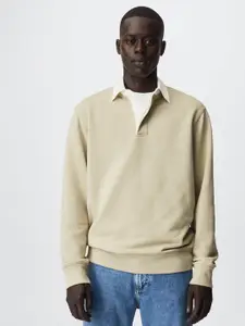 MANGO MAN Polo Collar Sustainable Sweatshirt