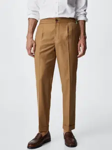 MANGO MAN Solid Regular Fit Trousers