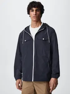 MANGO MAN Water-Repellent Windcheater Hooded Jacket