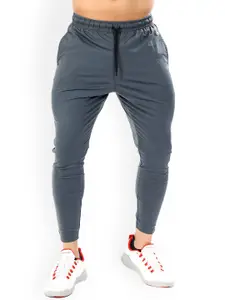 FUAARK Men Grey Solid Slim Fit Track Anti-Odour Drawstring Pants