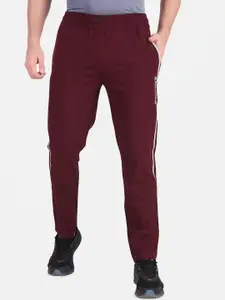 FITINC Men Maroon  Solid Rapid Dry Relaxed-Fit Track Pants