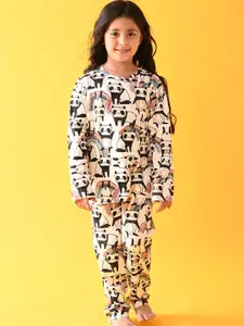 Anthrilo Girls Printed Pure Cotton Night Suit