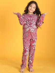 Anthrilo Girls Printed Pure Cotton Night Suit