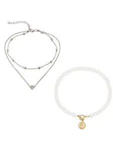 Jewels Galaxy Gold-Toned & White Gold-Plated Necklace