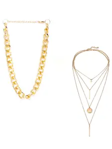 Jewels Galaxy Gold-Plated Layered Necklace