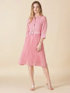 Gipsy Pink Georgette A-Line Dress