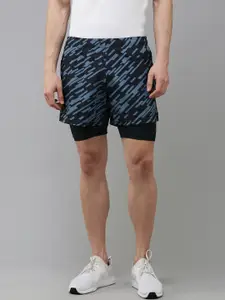 Van Heusen Men Geometric Printed Mid-Rise Sports Shorts