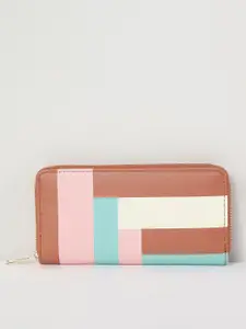 max Women Colourblocked Zip-Around Wallet