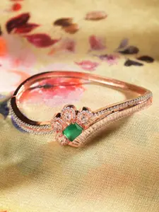 Saraf RS Jewellery Brass American Diamond Handcrafted Bangle-Style Bracelet