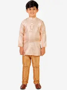 Pro-Ethic STYLE DEVELOPER Boys Self Design Pure Silk Kurta with Pyjama