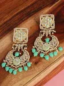 OOMPH Gold-Toned Floral Chandbalis Earrings