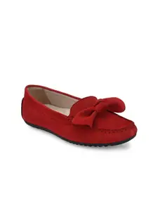 CARLO ROMANO Women Red Suede Loafers