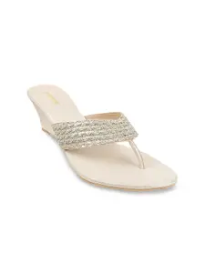 Mochi Gold-Toned Wedge Sandals