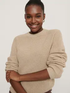 NA-KD Women Beige Solid Pullover