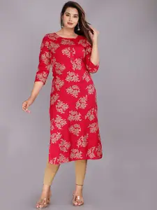 ROOPWATI FASHION Women Pink Floral Printed Floral Kurta