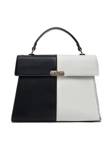 MIRAGGIO Colourblocked Structured Satchel Handbag With Detachable Sling Strap