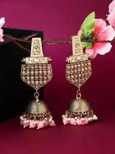 Yellow Chimes Gold Plated Contemporary Jhumkas Earrings