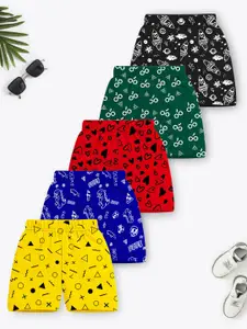 Trampoline Boys Pack of 5 Conversational Printed Cotton Shorts