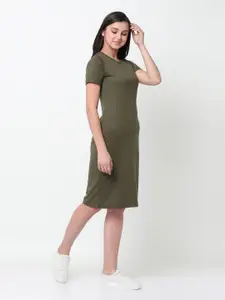 Rigo Green Solid Bodycon Dress